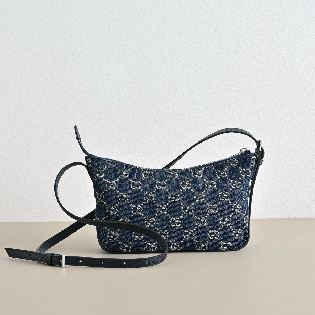 GUCCI Lady Lunetta Denim Shoulder Bag